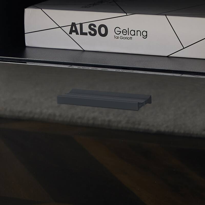 Black 51.2" TV Stand with LED Lights and 2 Large Storage Drawer for TVs Up to 55"