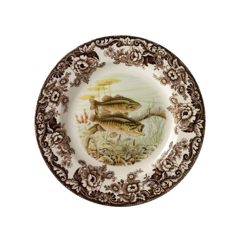 Spode Woodland Fish Motif 8 Plate - 8 in - Bass