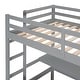 preview thumbnail 55 of 64, Loft Bed with Desk and Writing Board, Wooden Loft Bed with Nightstand