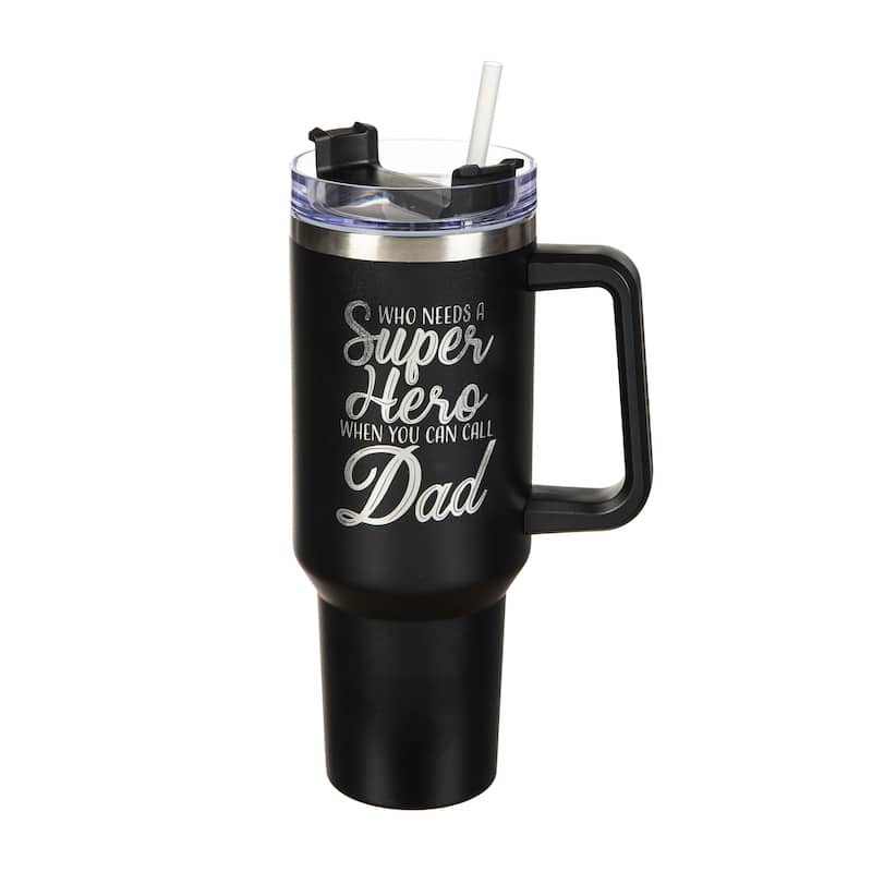 Dad Super Hero Canyon Cup, Double Wall Stainless Steel w/ Straw, 40oz, Gift Box - 40oz