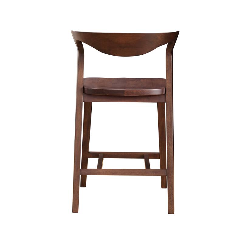 Furniture of America Abigail III Mid-Century Modern 5-Piece Walnut 53-inch 2-Leaf Extendable Counter Height Dining Set