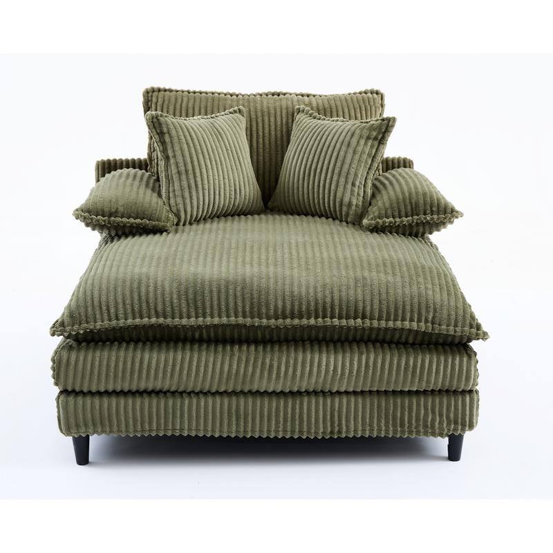 54.75" W Oversized Chaise Lounge Chair,Fluffy cushioned sofa bed