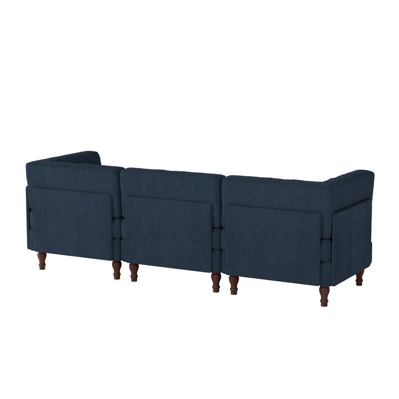 Oversized Modular Sectional Corduroy Fabric Tufted Sofa