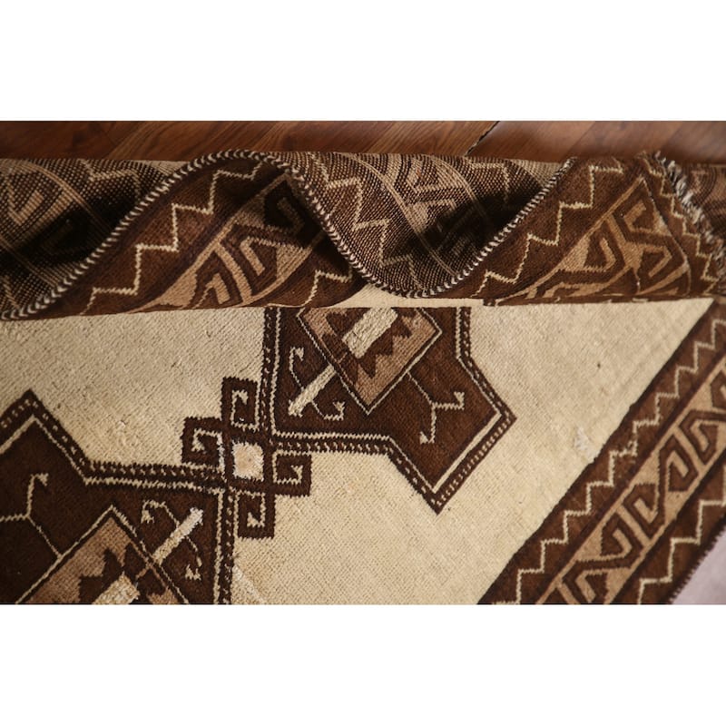 Geometric Gabbeh Persian Vintage Area Rug Handmade Wool Carpet - 3'5"x 6'3"
