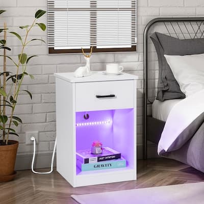 LED Light Nightstand with USB