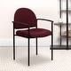 preview thumbnail 4 of 43, Comfort Stackable Steel Side Reception Chair with Arms Burgundy Fabric