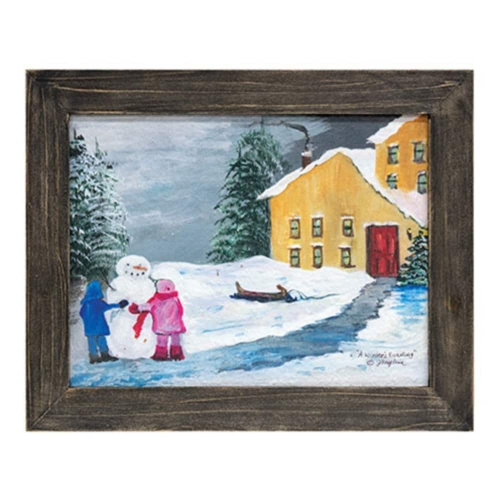A Winters Evening Textured Framed Print Farmhouse Wall Art - 15" x 0.50" x 12"
