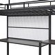 preview thumbnail 12 of 10, Black Platform Bed w/ Desk & Whiteboard, Metal Loft Bed w/ 3 Storage Shelves, Safety Guardrail&Ladder, Space-Saving, Noise Free