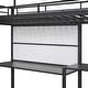 preview thumbnail 12 of 46, Platform Bed with Desk and Whiteboard, Metal Loft Bed w/ 3 Storage Shelves, Safety Guardrail & Ladder, Space-Saving, Noise Free