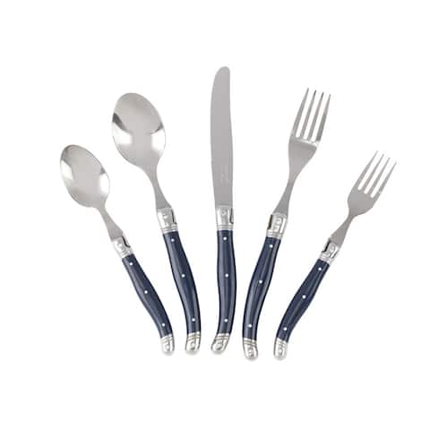 French Home Laguiole 20 Piece Navy Blue Flatware Set