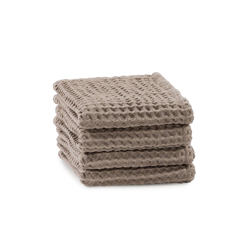 Modal Waffle Washcloth set of 4 - Warm Gray