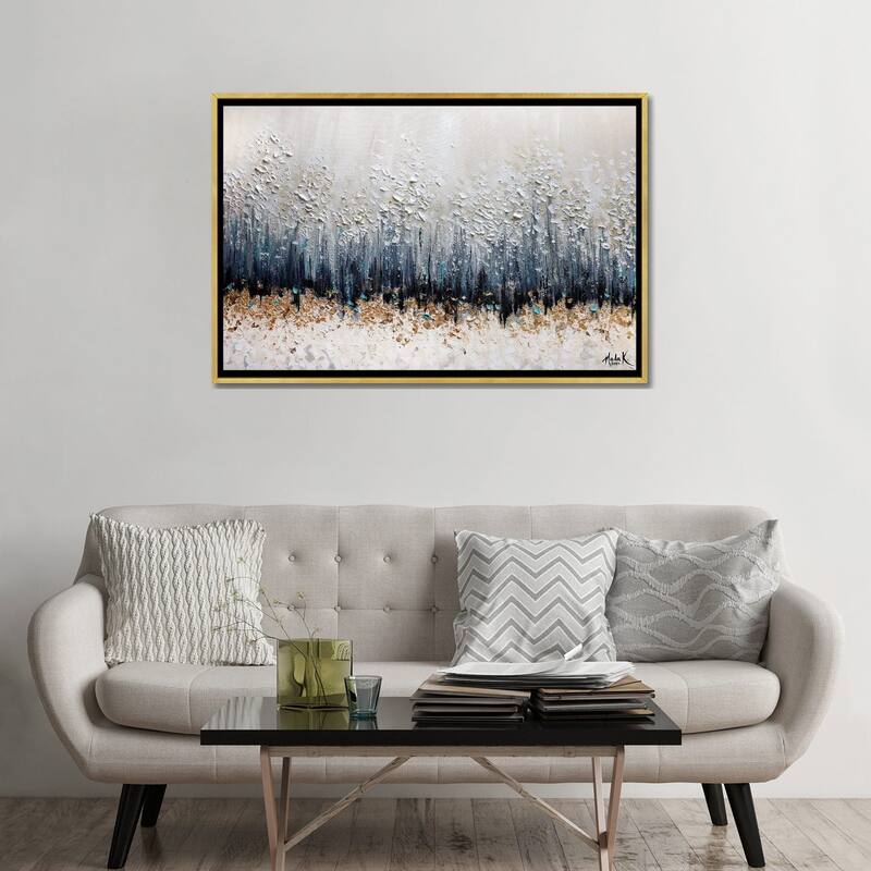 iCanvas "Simple Sophistication - Blue White Neutral" by Nada Khatib Framed Canvas Print