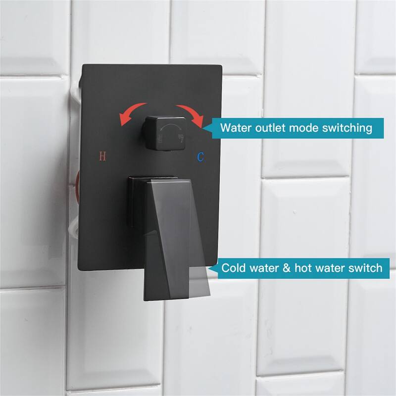 16 Inch Wall Mounted Shower Faucet With Handheld Shower Modern Shower System With Rain Shower Head With Pressure Balance Valve