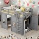 preview thumbnail 2 of 17, Modern Twin Size Loft Bed With Built-in Storage Wardrobe And 2 Windows for Bedroom