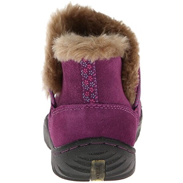 walking boots with fur trim