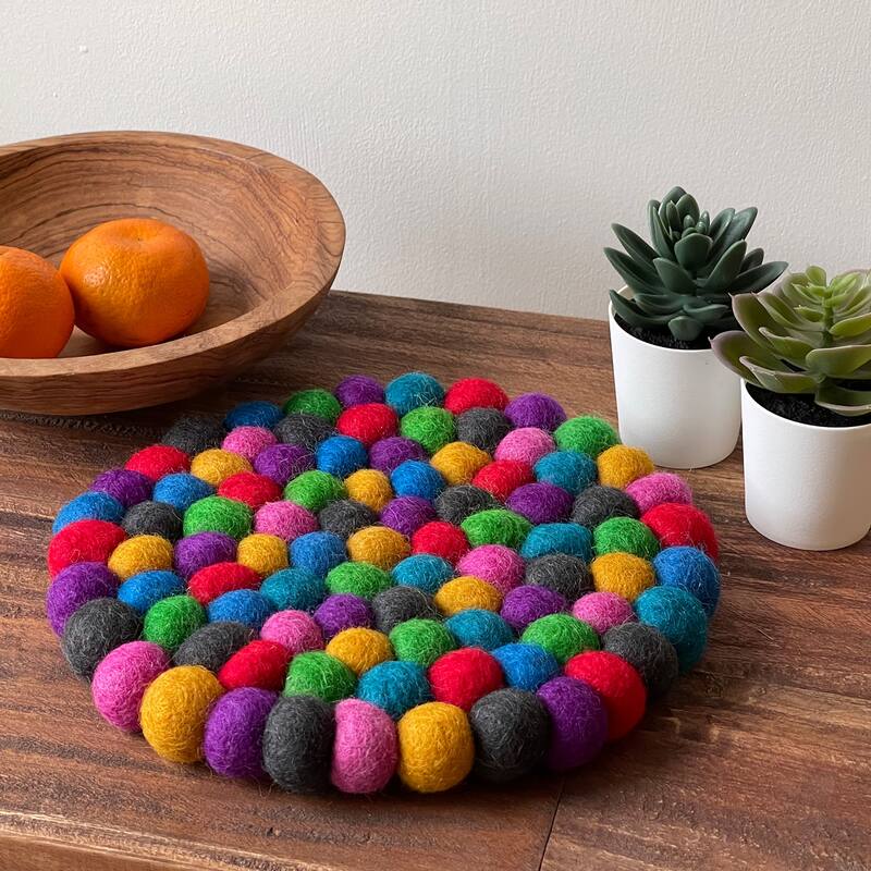Handcrafted Felt Trivet & Coaster Set, Rose Quartz