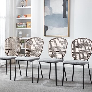 Fabric Upholstered Metal Dining Chairs Set of 4 - Bed Bath & Beyond ...