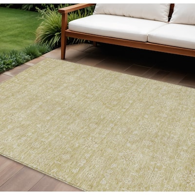 HomeRoots Floral Transitional Rectangle Outdoor Rug