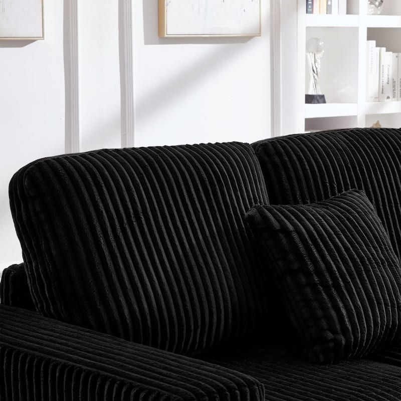 93" L-shaped Convertible Sectional Sofa with Reversible Chaise Lounge