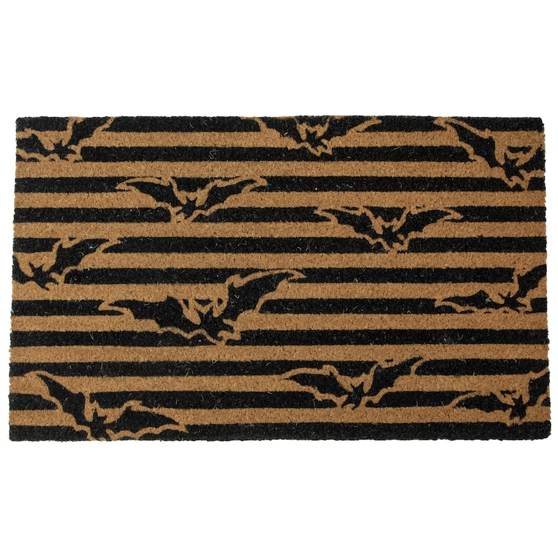 Natural Coir Flying Bats Halloween Doormat 18" x 30" - 30