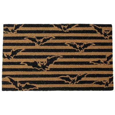 Natural Coir Flying Bats Halloween Doormat 18" x 30" - 30
