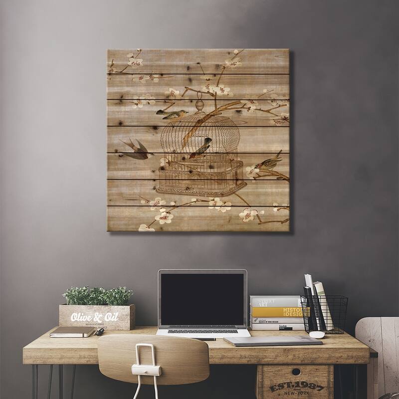 At Home I Print On Wood by Deborah Devellier - Multi-Color