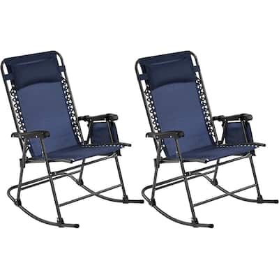 Rocking Chairs Foldable Outdoor Lounge Chair for Outside - 40.2"D x 25.8"W x 40.6"H