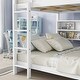 preview thumbnail 14 of 16, Queen Over Queen Bunk Bed with Built-in Storage Cabinets, Charging Station, Ladder & Safety Guardrails, Brwon