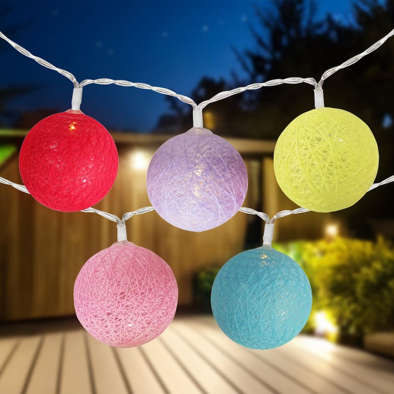 LED Multi-Color Battery-Operated Ball Christmas String Lights - 10ct