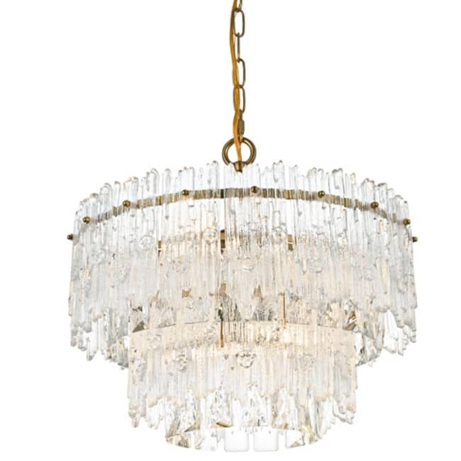 Elegant Lighting 1780D15 Emilia 4 Light 15" Wide Crystal Pendant - Satin Gold