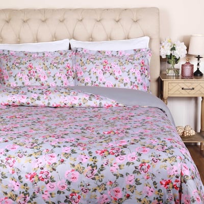 Superior Cotton Vintage Floral Duvet Cover Set with Pillow Shams