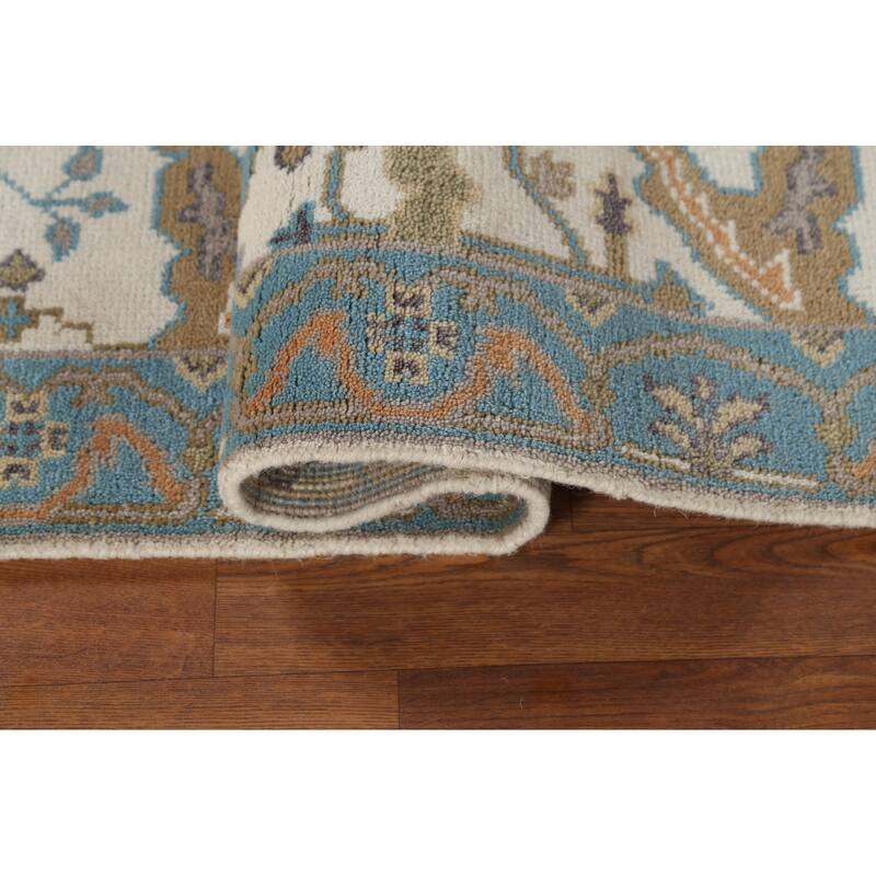 All-Over Oushak Indian Runner Rug Handmade Wool Carpet - 2'7"x 7'8"