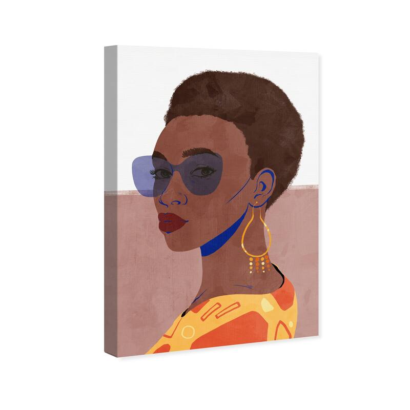 Wynwood Studio Canvas Fashion and Glam Starlight Gal Brown and Modern & Contemporary Wall Art Canvas Print