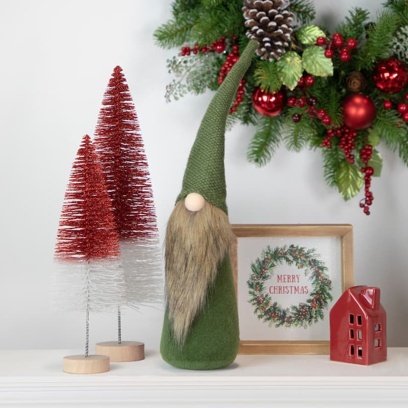 19" Forest Green Christmas Gnome Tabletop Decoration