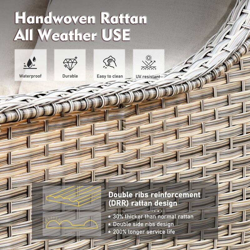 XIZZI 2-piece Patio Furniture Wicker Outdoor Chair Set