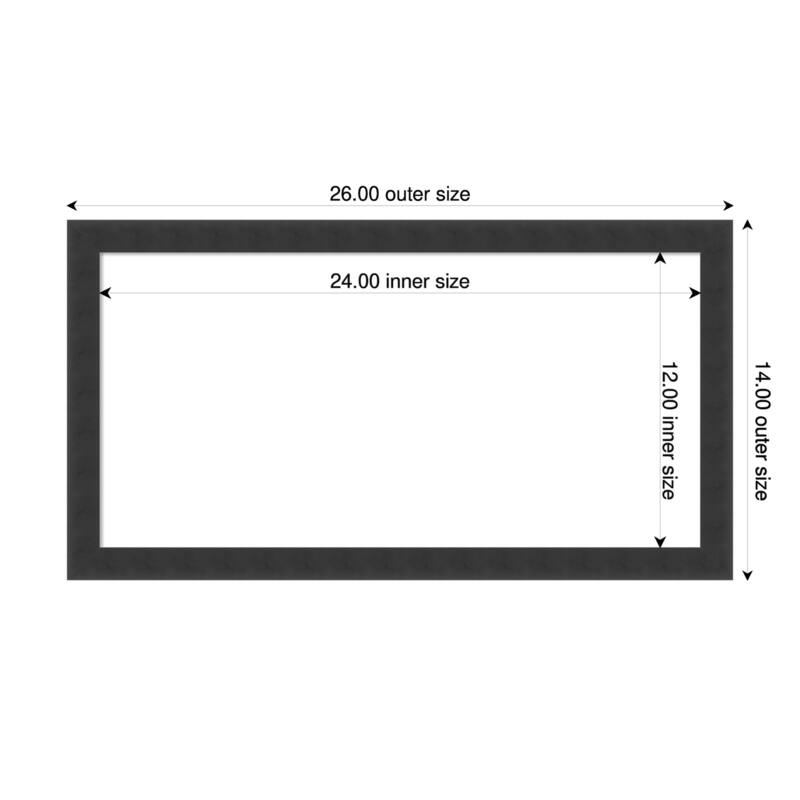Amanti Art Mezzanotte Black Framed Dry Erase Magnetic Board - 26 x 14 in