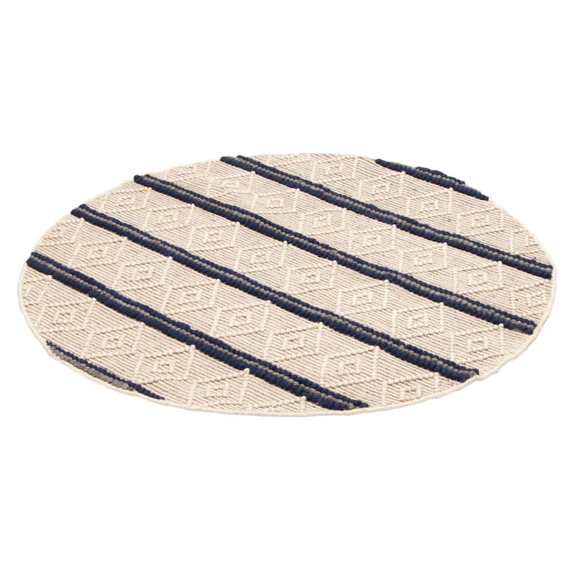 ECARPETGALLERY Braid weave Sienna Cream Wool Rug - 4'10 x 4'10