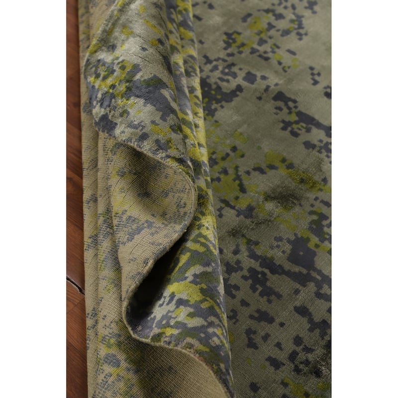 All-Over Abstract Oriental Area Rug Hand-Knotted Wool Carpet - 6'7"x 9'8"