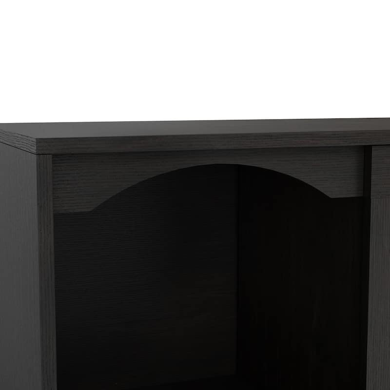 DH BASIC Transitional Espresso 62-inch TV Stand with Storage by Denhour