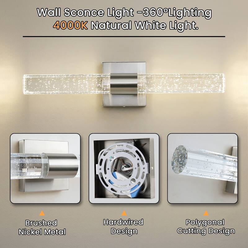 Gold Wall Sconce Bathroom Vanity Light Fixture Crystal wall light