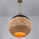 preview thumbnail 6 of 6, Dylan 14" Wide 3-Light Chandelier Woven Shade Modern/Contemporary Dome Hanging Pendant Light - 18 Wide