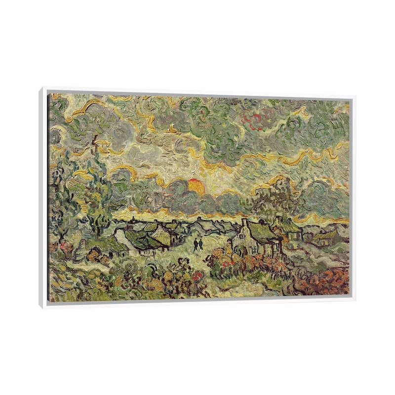 iCanvas "Autumn landscape, 1890 " by Vincent van Gogh Framed Canvas Print - White - 32x48