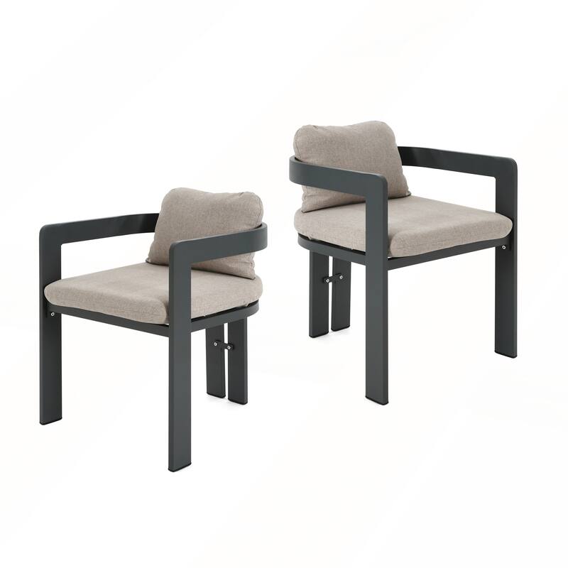 Patio Outdoor Aluminum Dining chair Set of 2