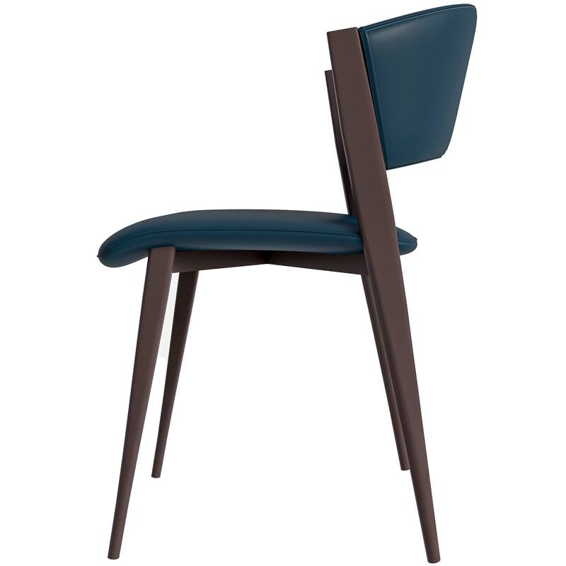 Leather Dining Chairs with Iron Legs and Open-Back Design Aspen Series Set of 4