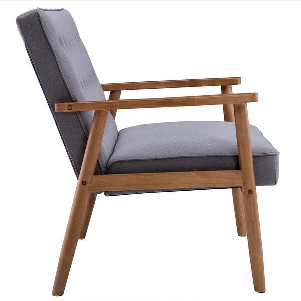 Shop Retro Modern Fabric Upholstered Wooden Accent Chair Arm Club Chair On Sale Overstock 28177794