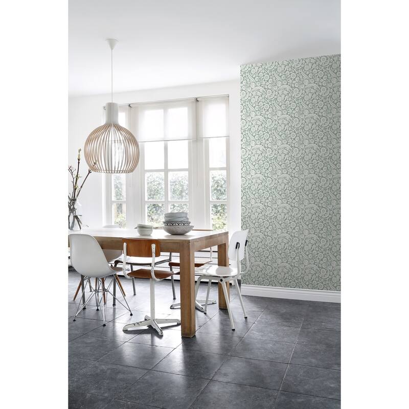 Cordelia Green Baroque Blooms Wallpaper