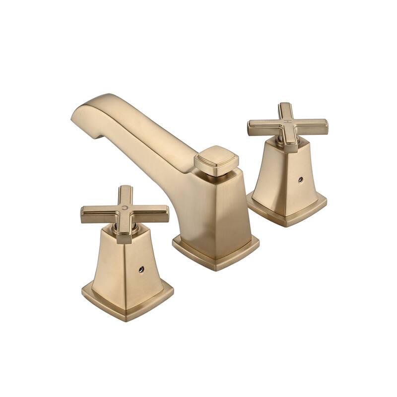 Two Handle Widespread High-arc Bathroom Faucet with Brushed Gold