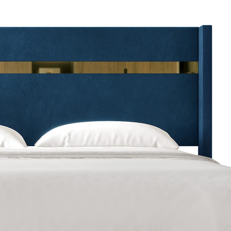 CraftPorch Glam Wingback Velvet Upholstered Bed