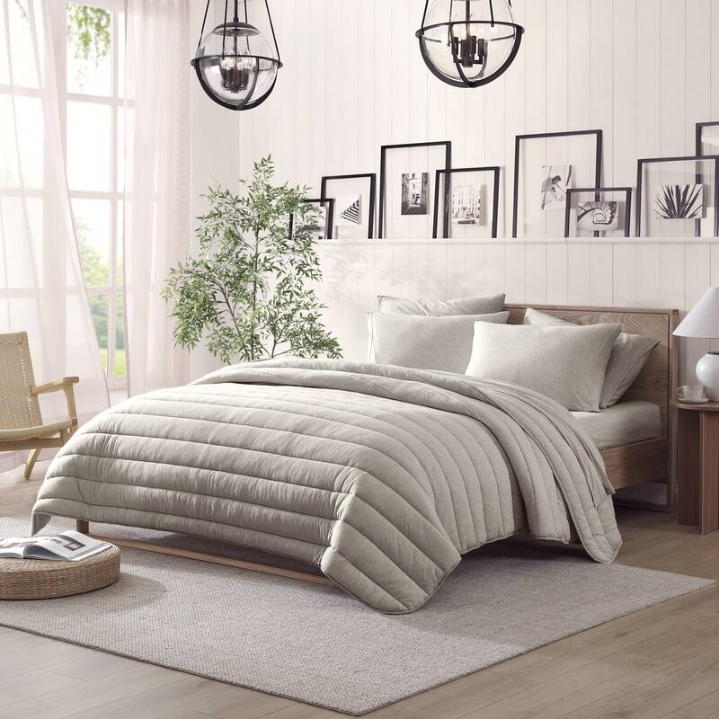 Pure Beech TENCEL™ Modal Jersey Comforter Set - Heather Grey - Twin