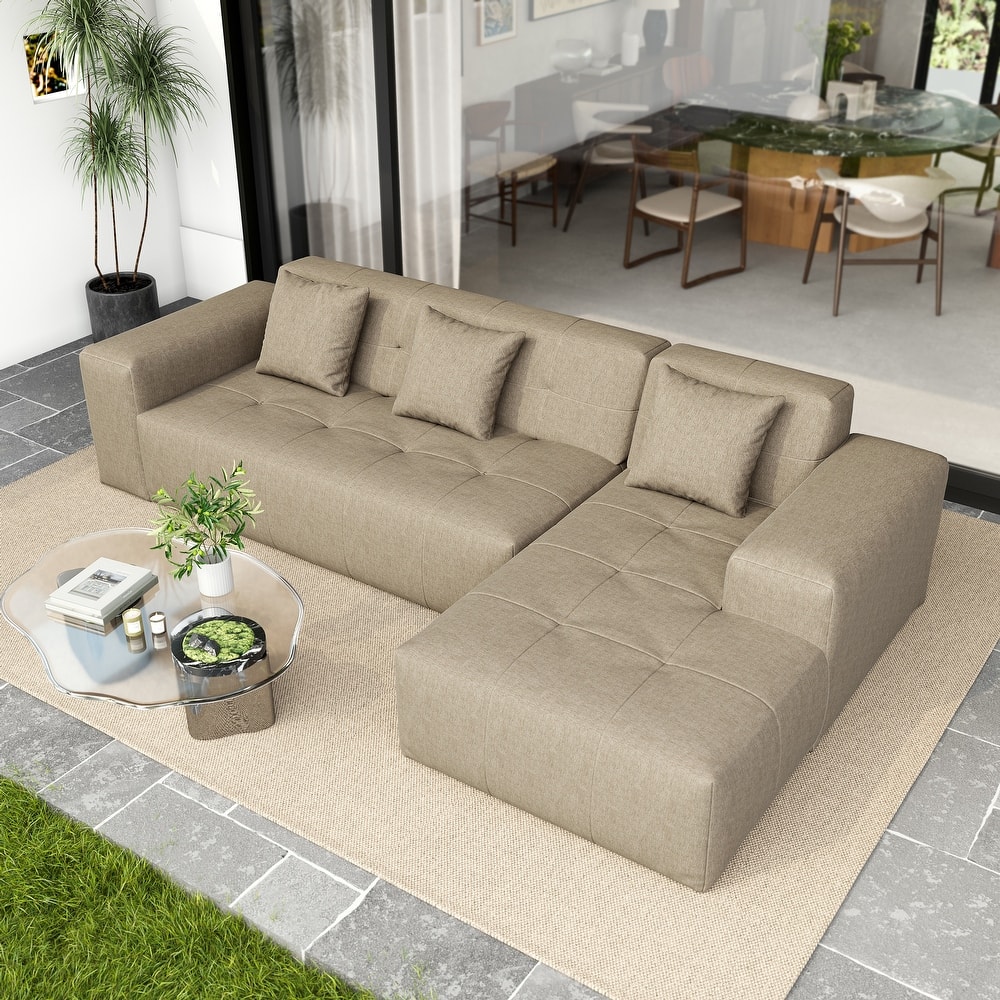 Casual Outdoor Oversized Sectional Sofa Loveseat Chaise Set